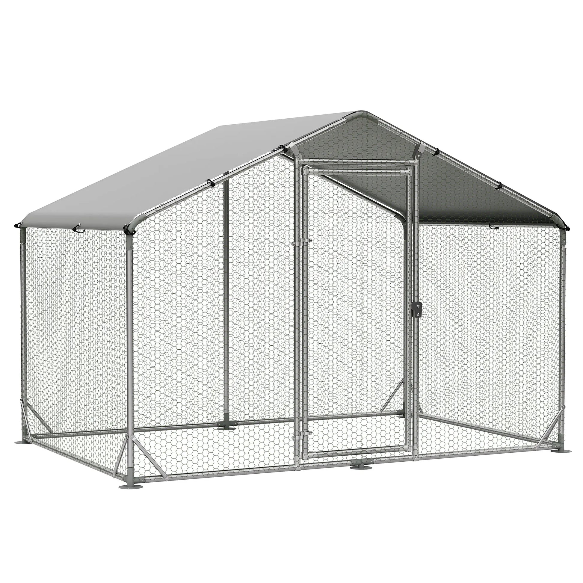 Large Metal Chicken Coop Dome Roof, Chicken Pen with Water-Resident and Anti-Uv Cover, Chicken Duck Rabbit Outdoor