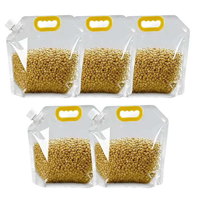 MREGB 5 Pack Reusable Food Sealed Bags. Leak Proof & Moisture Resistant Pet Feeding Containers for Dog and Cat. Eco-Friendly Liquid Safe Storage Pouches to Prevent Spillage. Perfect for Kibble and Treats.