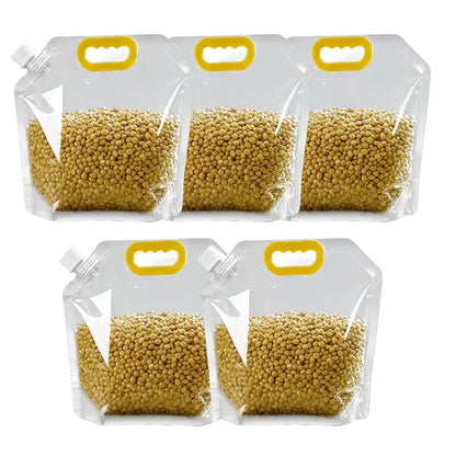 MREGB 5 Pack Reusable Food Sealed Bags. Leak Proof & Moisture Resistant Pet Feeding Containers for Dog and Cat. Eco-Friendly Liquid Safe Storage Pouches to Prevent Spillage. Perfect for Kibble and Treats.
