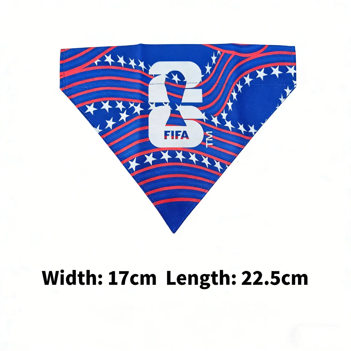2PC 2026 World Cup FIFA Official Licensed Pet Products 2-In-1 Reversible Dog Bandana Durable Adjustable Pet Dog Collar & Leash Set