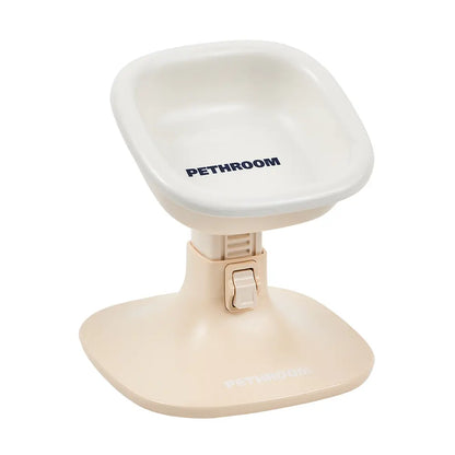 PETHROOM Well Fit & Bowl Set - Adjustable Height, Tilt, Stable Non-Slip Feeding Stand for Dogs & Cats + Durable Ceramic Cat & Dog Food Bowl