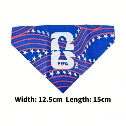 2PC 2026 World Cup FIFA Official Licensed Pet Products 2-In-1 Reversible Dog Bandana Durable Adjustable Pet Dog Collar & Leash Set
