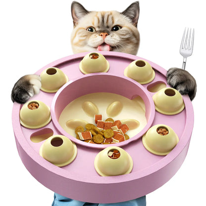 KADTC Cat Puzzle Toy for Cats Indoor, Slow Feeder Bowl for Fast Eaters, Interactive Kitten Enrichment Pink Toy